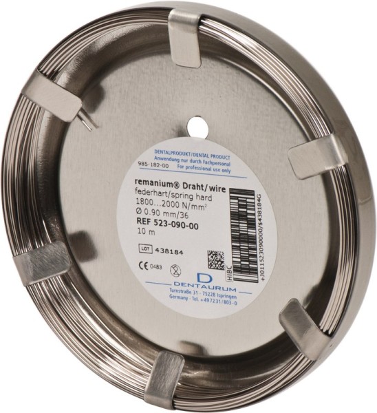 remanium Draht rund federhart D0,90mm/36 100m Rolle