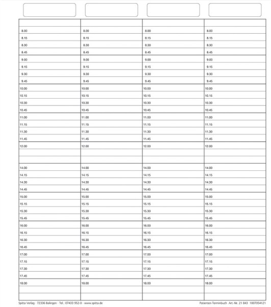 Einlageblätter 4-spaltig mit Pause