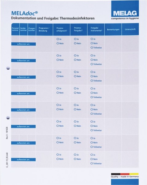 MELAdoc Dokumentationsblätter für RDG