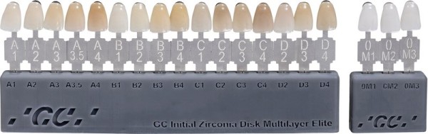 Shade Guide für GC Initial Zirconia Disk Multilayer Elite