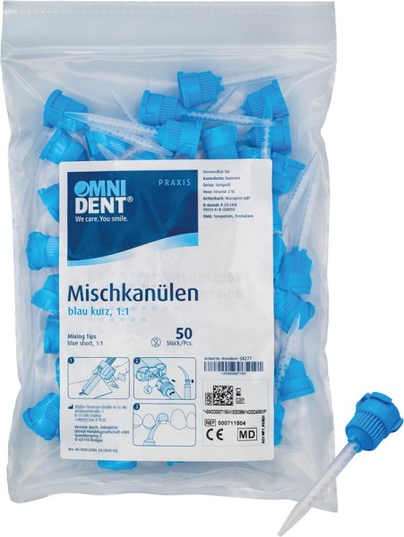 Omni Mischkanülen blau kurz 1:1