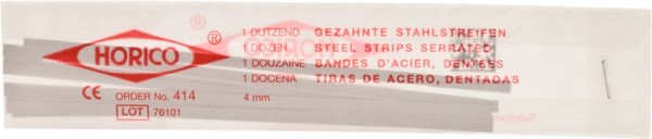 Einseitig gezahnte Stahlstreifen