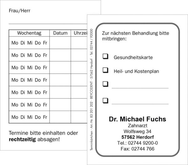 Terminkärtchen neutral